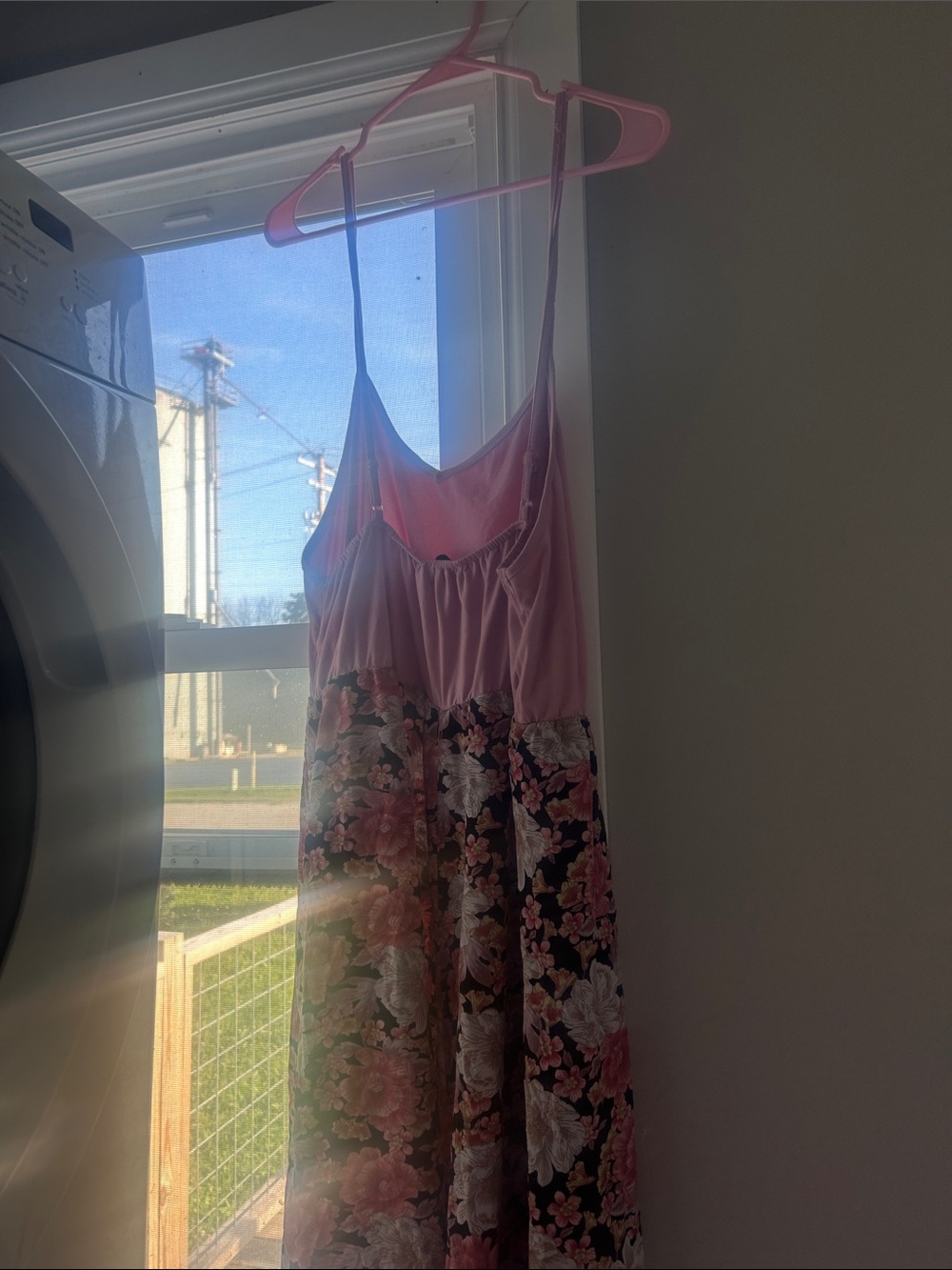 SHEIN Pink Floral Spaghetti-Strap Slip Dress